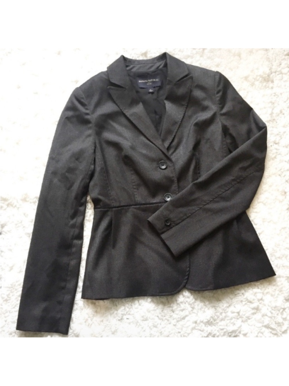 Banana Republic Charcoal Women's Peplum Blazer Y2K